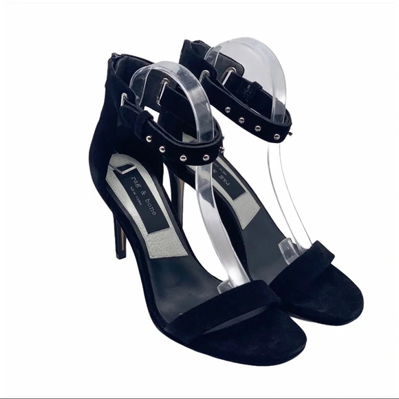 rag & bone Shoes - RAG & BONE NIB Black Tamira Studded Suede Heels (Damaged Box)